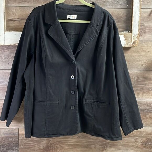 D & Co. Women’s Plus Size 3X Blazer Jacket, Black - Picture 2 of 6